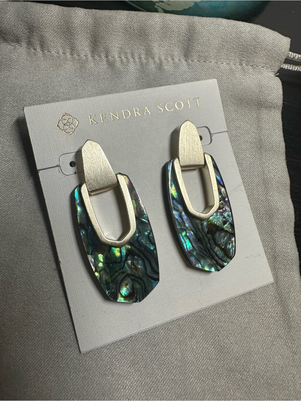EUC Kendra Scott Abalone and Gold Kailyn Earrings